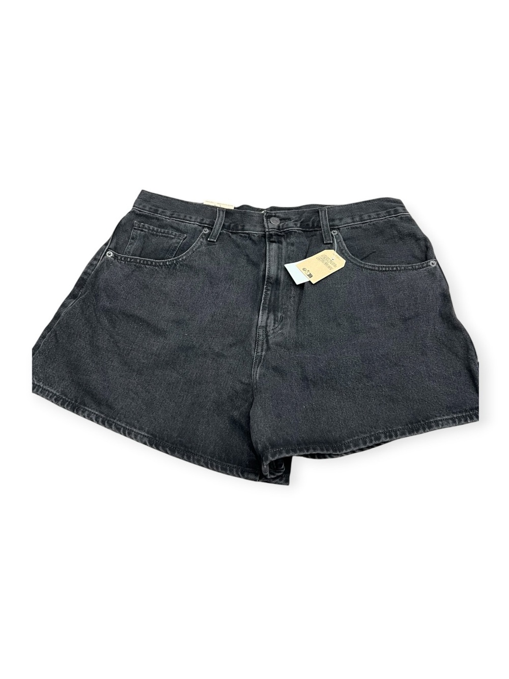 NWT Levi's Women's High-Rise Mom Shorts Black Denim Size 32